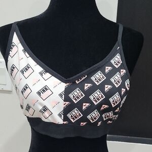 PINK Victoria's Secret Black and White Sports Bra